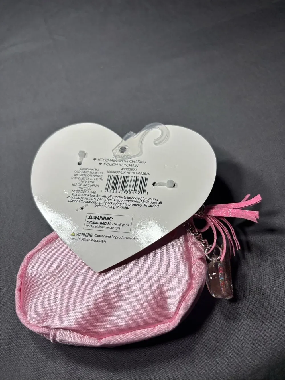 New Pink Bow Heart Coin Purse & Keychain Set of 2